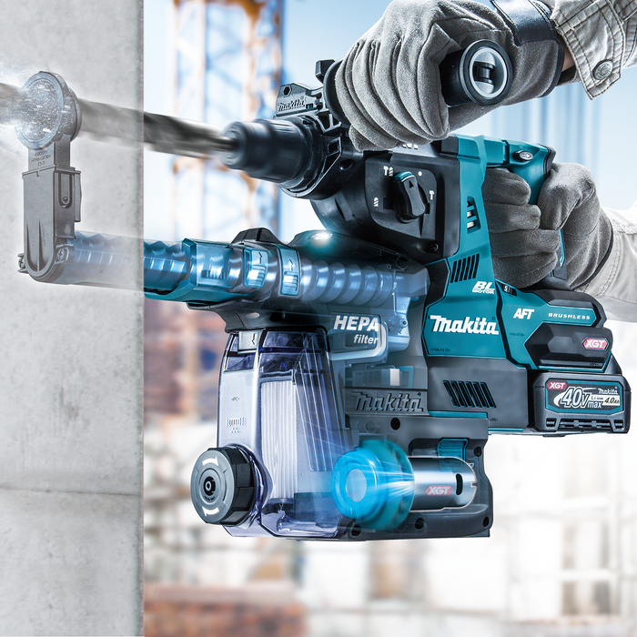 Makita (GRH01M1W) 40V Max XGT Brushless 1-1/8" SDS-Plus Rotary Hammer Kit/ Dust Extractor