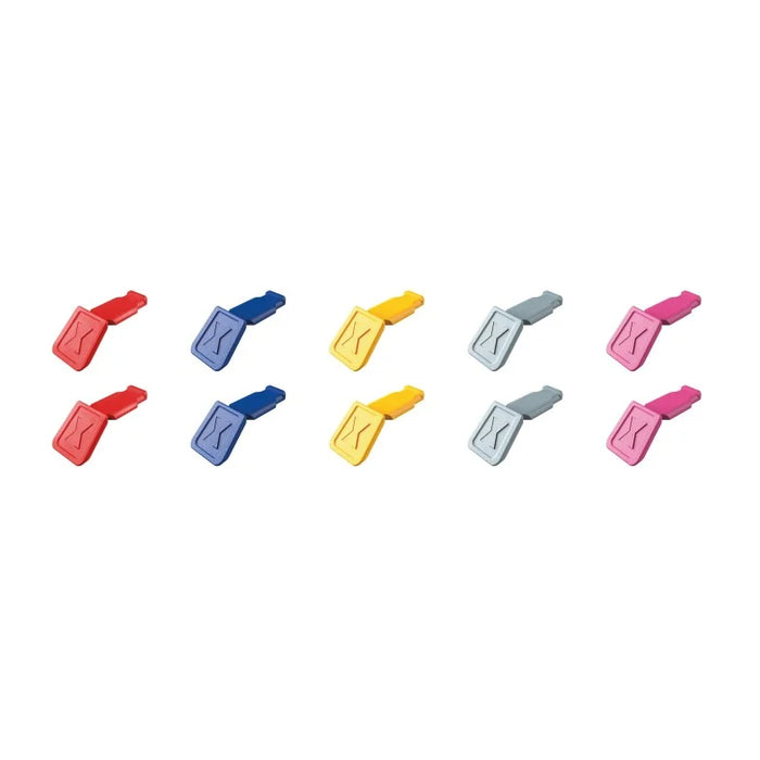 KNIPEX (00 61 10 01 SBA) 10 Pc KNIPEXTEND ColorCode Clips (Red, Blue, Yellow, Light Gray, Magenta)