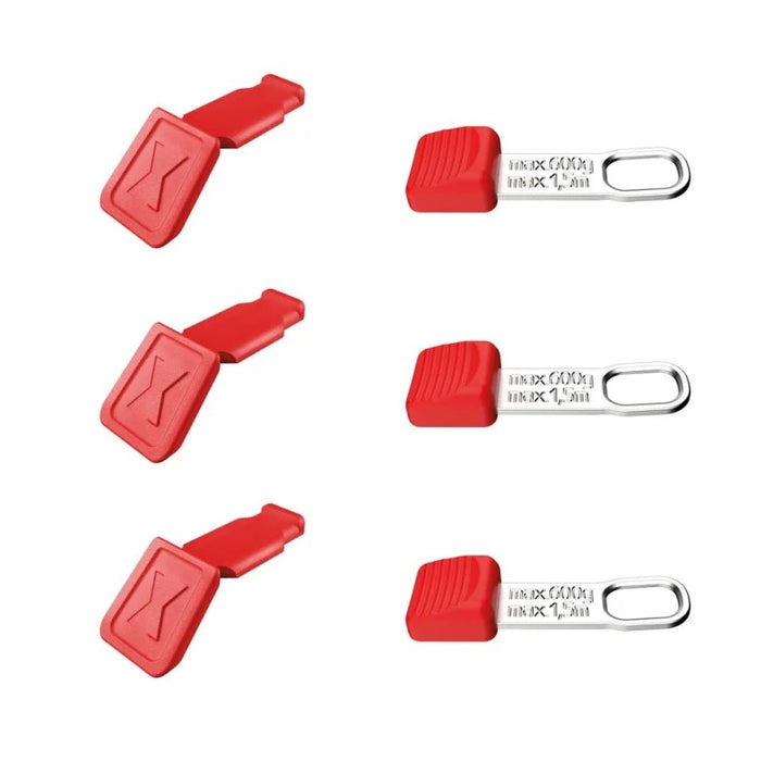 KNIPEX (00 63 06TCR SBA) 6 Pc KNIPEXTEND ColorCoded and TetheredTool Clips, Red