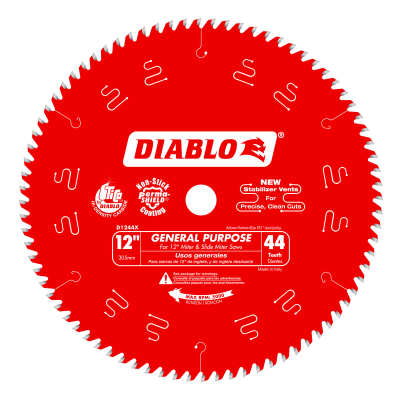 Diablo (D1244X) 12" x 44-Teeth General Purpose Saw Blade for Wood