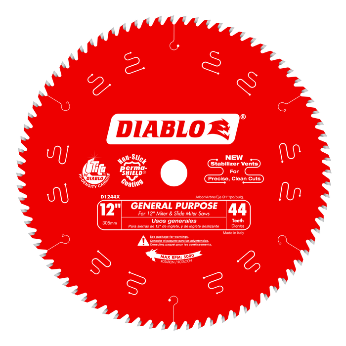 Diablo (D1244X) 12" x 44-Teeth General Purpose Saw Blade for Wood