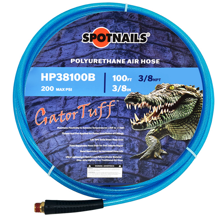 Spotnails (HP38100B) 3/8"x100' Poly Hose Blue with Fitting