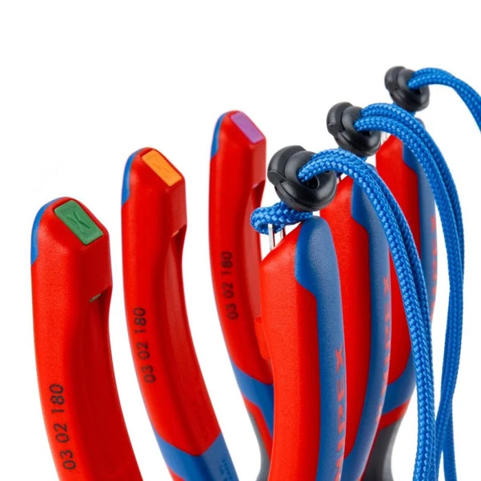 KNIPEX (00 63 06TCR SBA) 6 Pc KNIPEXTEND ColorCoded and TetheredTool Clips, Red