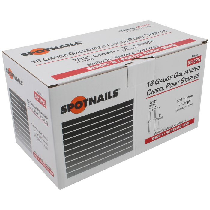 16 Gauge Staples – 7/16” Medium Narrow Crown