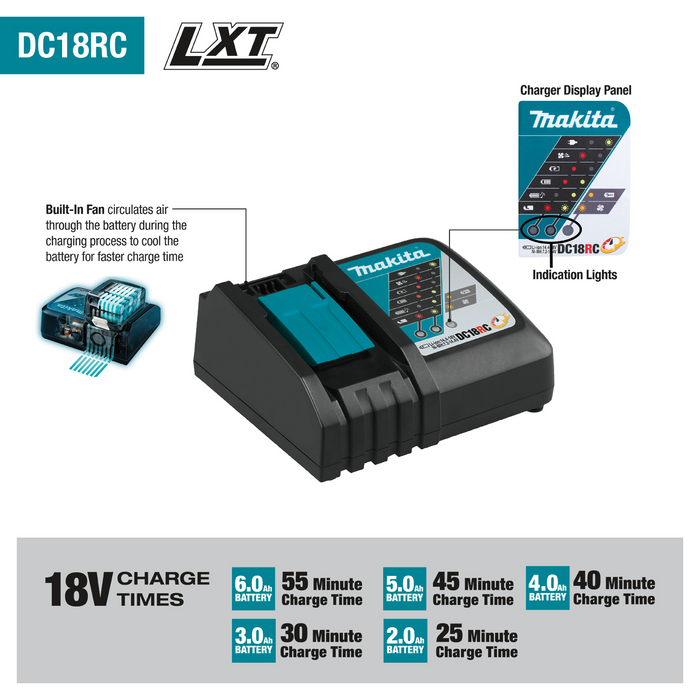 Makita (XT297T-R) 18V LXT® Brushless 2 Pc. Combo Kit, XPH14Z, XDT20Z, bag (5.0Ah) (Factory Reconditioned)