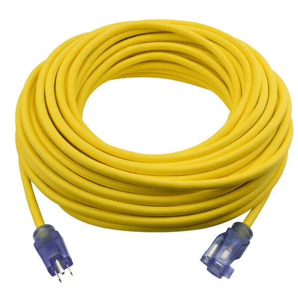 100ft 12/3 SJTW Yellow Extension Cord w/Primelight® - Pacific Power Tools