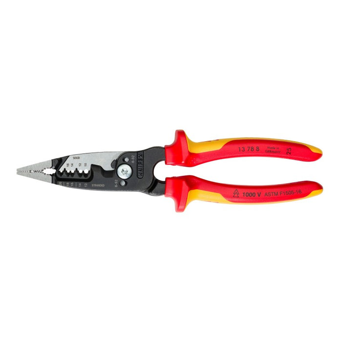 KNIPEX (13 78 8 SBA) Forged Wire Stripper 20-10 AWG-1000V Insulated