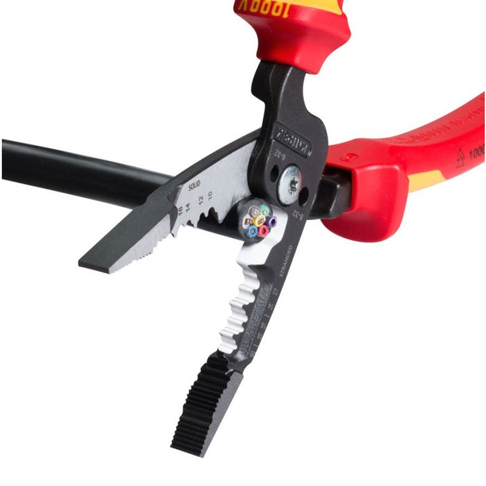 KNIPEX (13 78 8 SBA) Forged Wire Stripper 20-10 AWG-1000V Insulated
