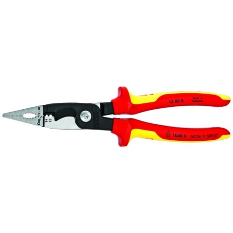 KNIPEX (13 88 8 SBA) 6-in-1 Electrical Installation Pliers 12 and 14 AWG-1000V Insulated