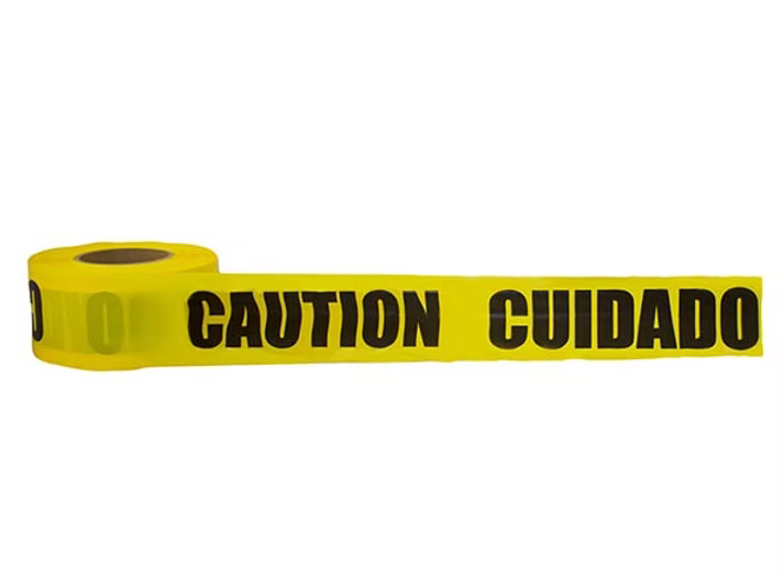 "CAUTION CUIDADO" Barricade Tape, 3” x 1,000'/roll [Yellow/Black]