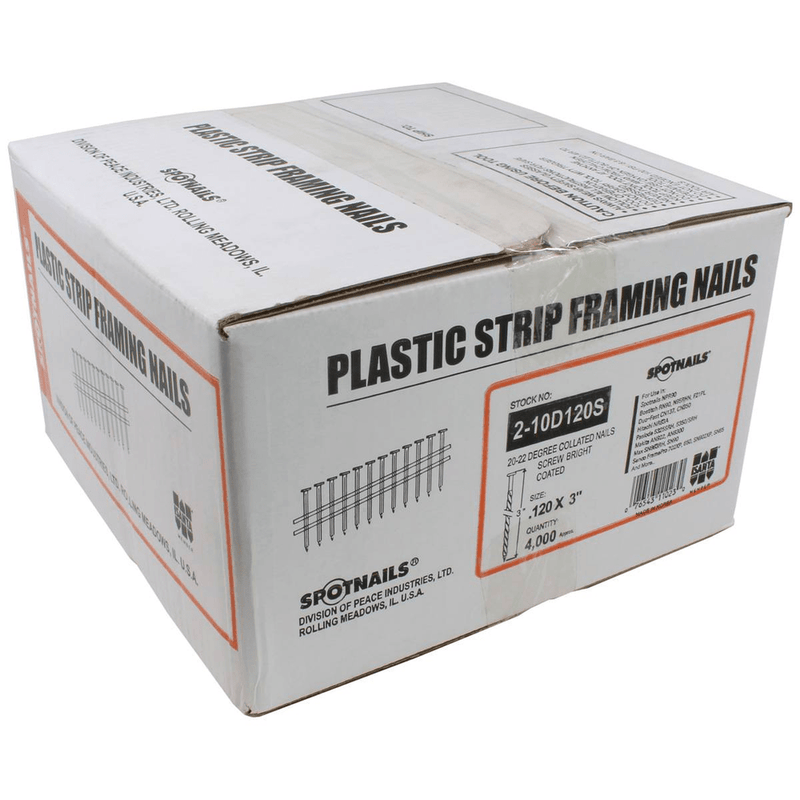 21 Degree Plastic Strip Nails - Bright - Pacific Power Tools