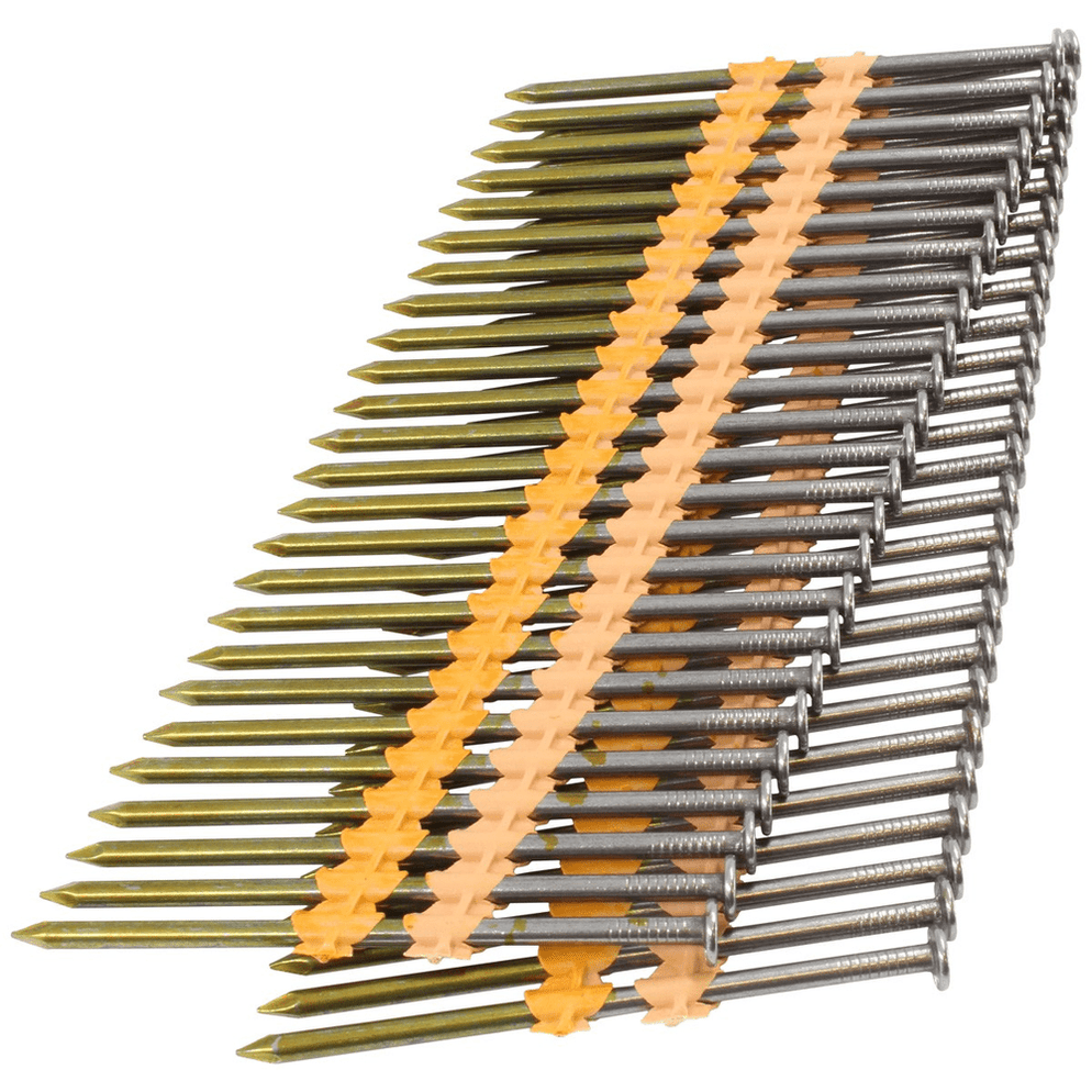 21 Degree Plastic Strip Nails - Bright Screw Shank — Pacific Power Tools