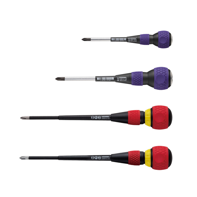 VESSEL (2304JSPB) BALL GRIP JISDRIVE Screwdriver Set (4pc.)