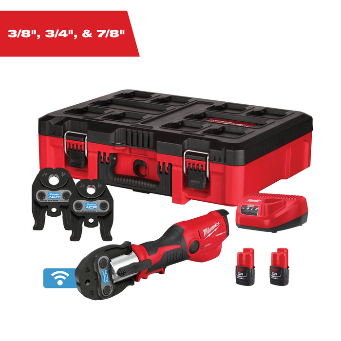 Milwaukee (2573-22) M12™ FORCE LOGIC™ Press Tool Kit w/ ONE-KEY™ with 1/2" – 1" CTS-V Jaws