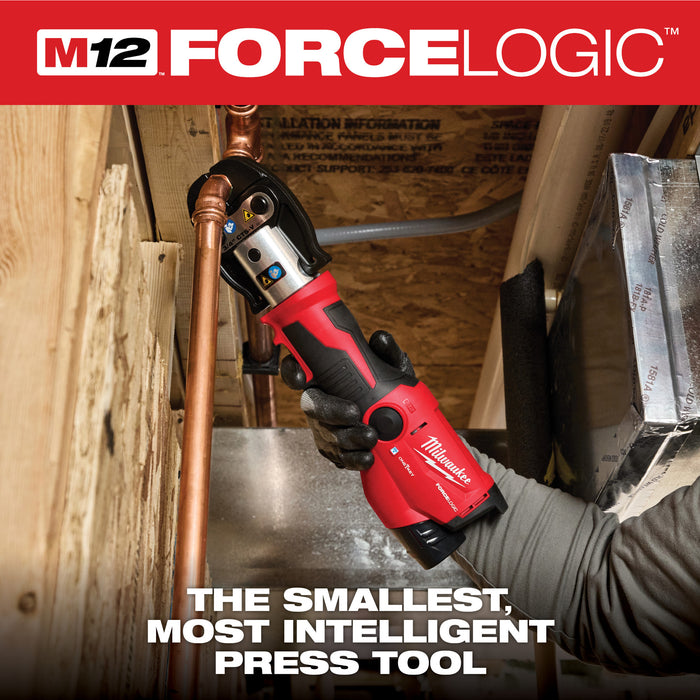 Milwaukee (2573-22) M12™ FORCE LOGIC™ Press Tool Kit w/ ONE-KEY™ with 1/2" – 1" CTS-V Jaws