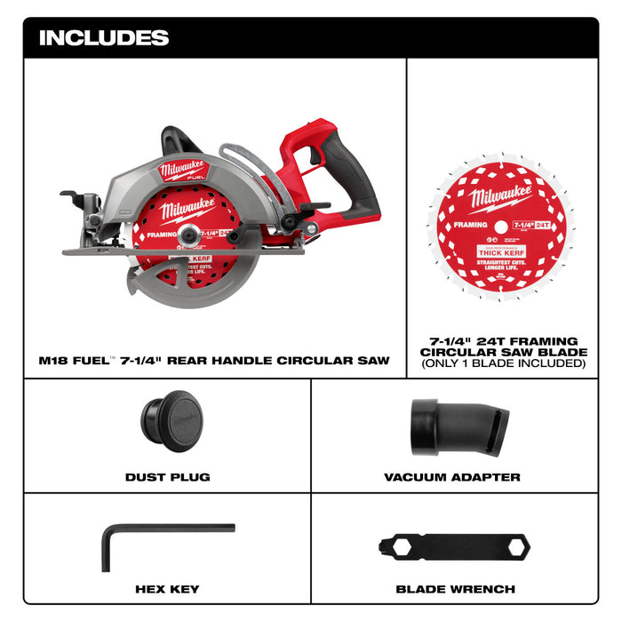 Milwaukee (2930-20) M18 FUEL™ 7-1/4" Rear Handle Circular Saw
