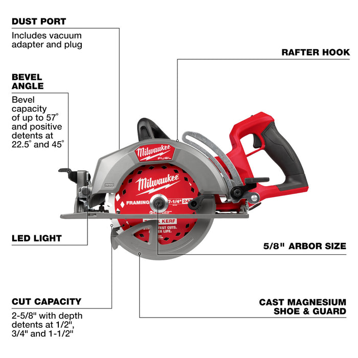 Milwaukee (2930-20) M18 FUEL™ 7-1/4" Rear Handle Circular Saw
