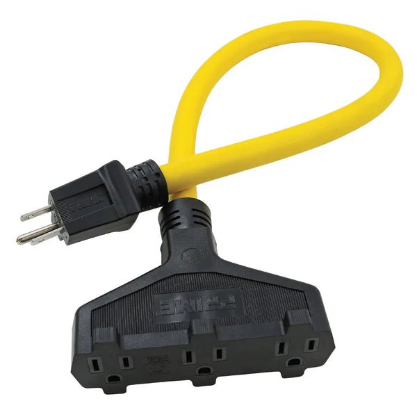 2ft 12/3 STOW Yellow Triple - Tap Adapter - Pacific Power Tools