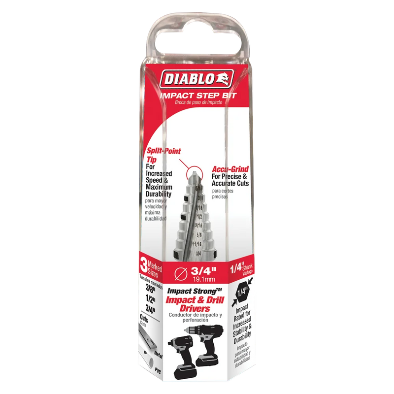 Diablo (DSD0750S09) 3/8" - 3/4" Impact Step Drill Bit (9 Steps)