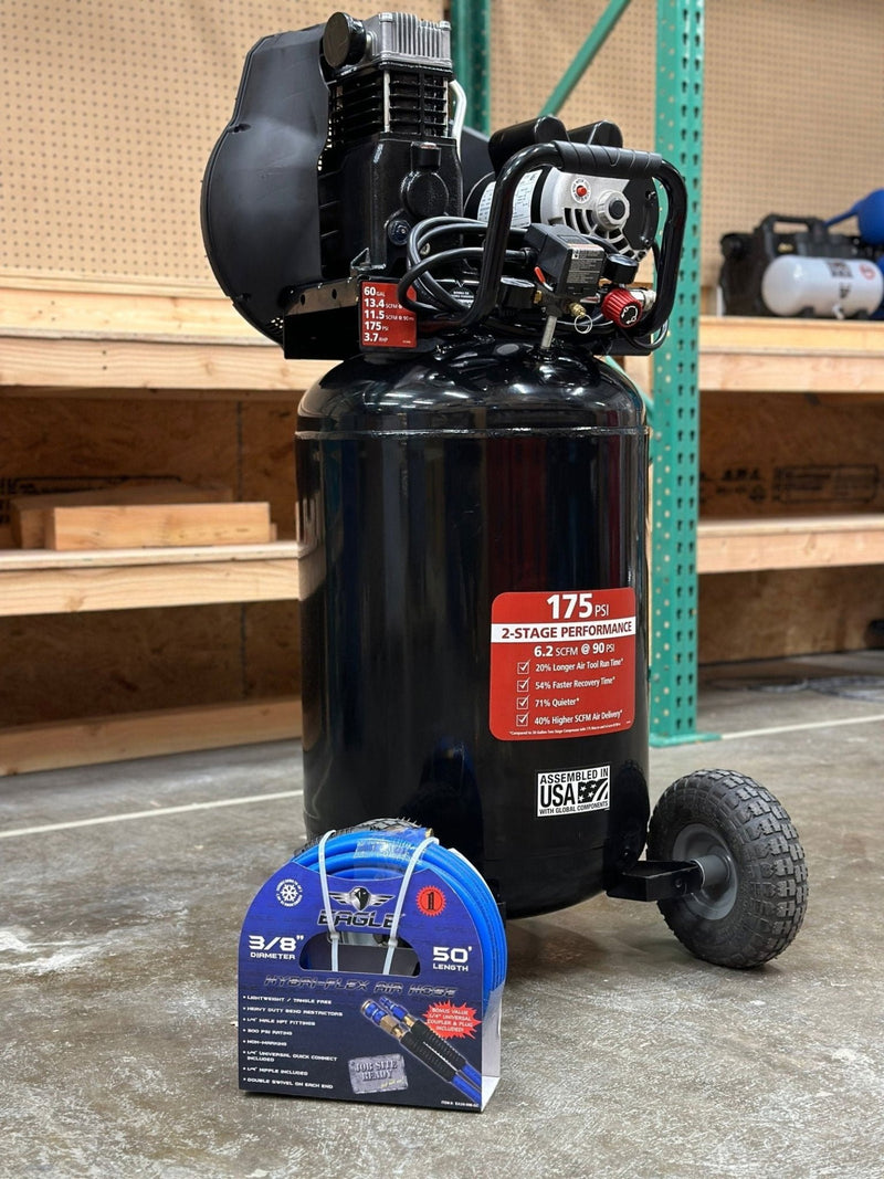 30 Gal. 175 PSI Oil Lubed Belt Drive Portable Vertical Electric Air Compressor - Pacific Power Tools
