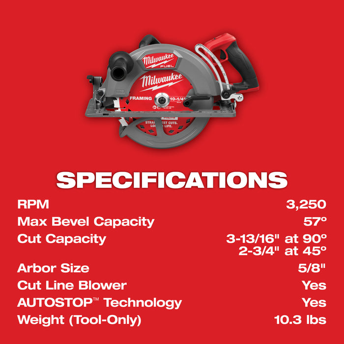 Milwaukee (3026-20) M18 FUEL™ 10-1/4" Rear Handle Circular Saw