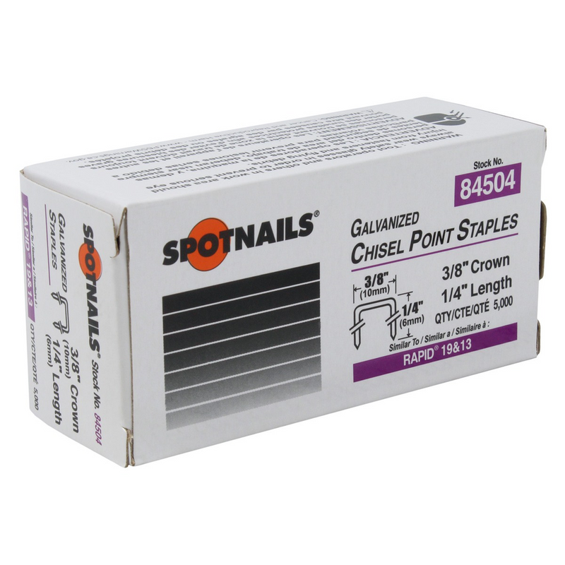 3/8" Crown Fine Wire Staples - Similar to Rapid 19 & 13