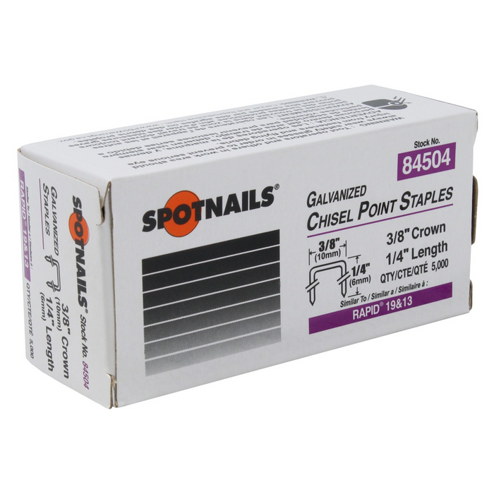 3/8" Crown Fine Wire Staples - Similar to Rapid 19 & 13