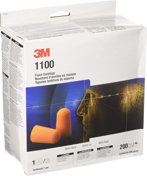 3M™ 1100 Earplugs (200 Pair) - Pacific Power Tools