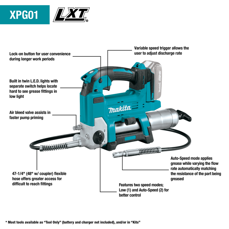 Makita (XPG01S1) LXT® Grease Gun Kit (3.0Ah)