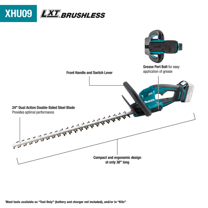 Makita (XHU09Z-R) 18V LXT® Brushless 24" Hedge Trimmer (Tool Only) (Factory Reconditioned)