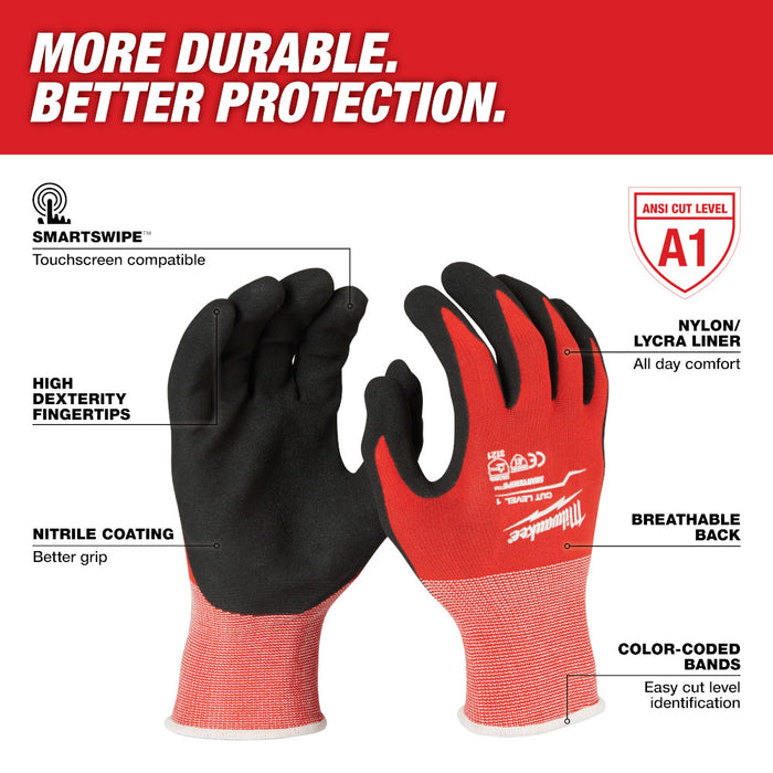 Milwaukee (48-22-8903) Cut Level 1 Nitrile Dipped Gloves - XL