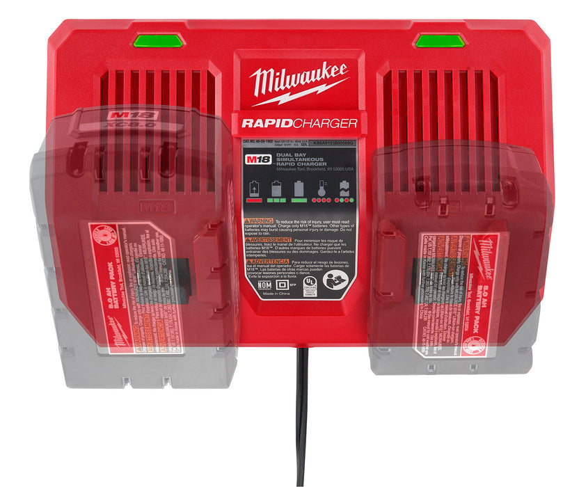 Milwaukee 48-59-1802 M18 Dual Bay Simultaneous Rapid Charger