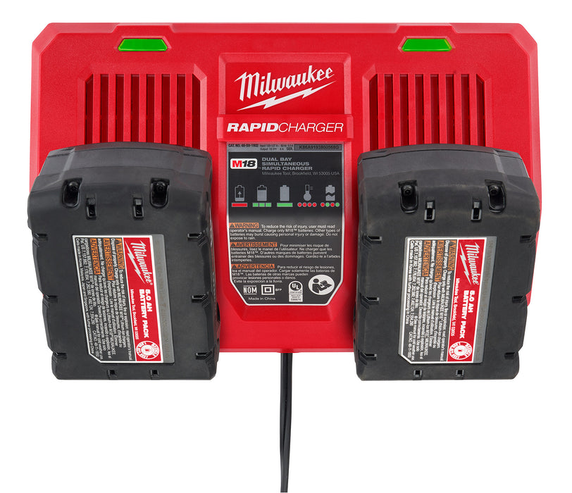 Milwaukee 48-59-1802 M18 Dual Bay Simultaneous Rapid Charger