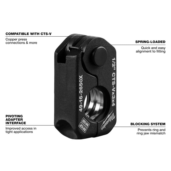 Milwaukee (49-16-2692X) 1/2" - 2" CTS-V Pivoting Press Ring Kit for M18™ FORCE LOGIC™ Press Tools