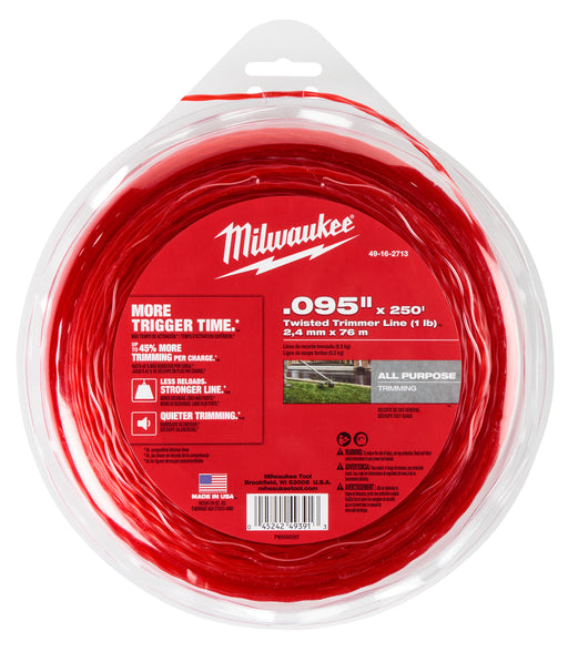 Milwaukee 49-16-2713 .095" x 250' Twisted Trimmer Line