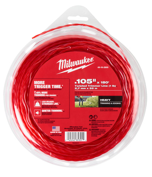 Milwaukee 49-16-2800 .105" x 180' Twisted Trimmer Line