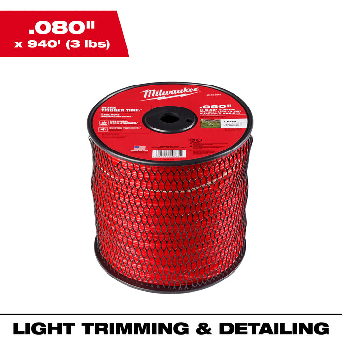 Milwaukee 49-16-2812 Milwaukee® .080" x 940’ (3 lbs.) Twisted Trimmer Line