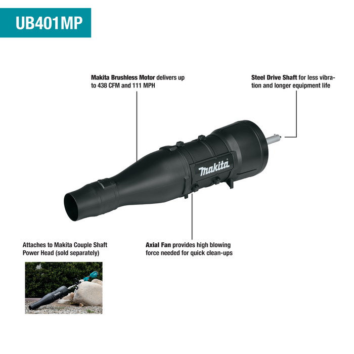 Makita (XUX02SM1X6-R) 18V LXT® Brushless Couple Shaft Power Head Kit w/ 13" String Trimmer, 10" Pole Saw, 20" Articulating Hedge Trimmer & Blower Attachments, with one battery (4.0Ah) (Factory Reconditioned)