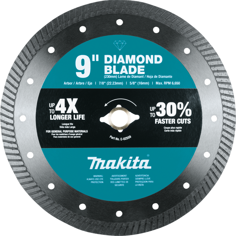 Makita (E-02559) 9" Diamond Blade, Turbo, General Purpose