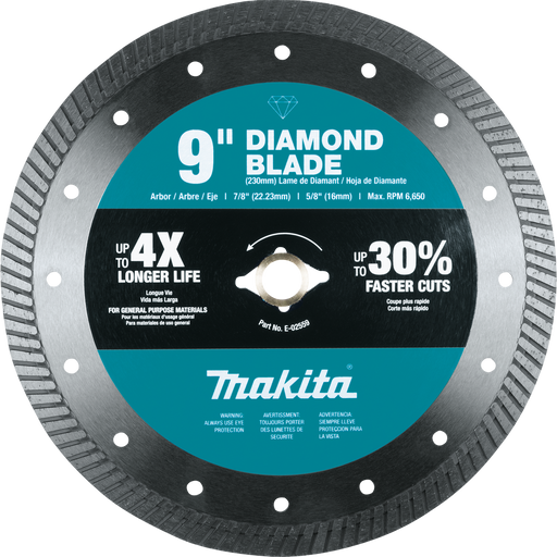 Makita (E-02559) 9" Diamond Blade, Turbo, General Purpose