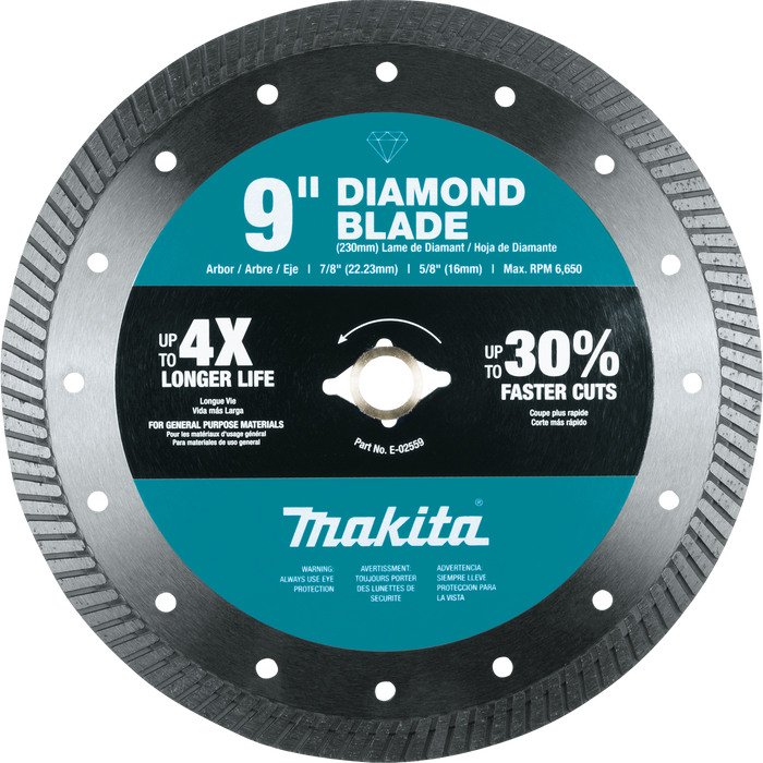 Makita (E-02559) 9" Diamond Blade, Turbo, General Purpose
