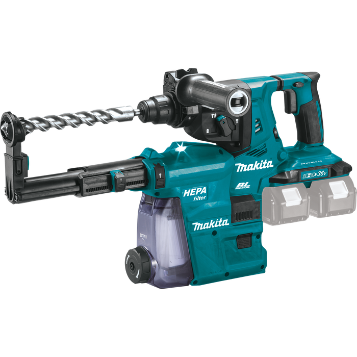 Makita (XRH10ZW) 36V (18V X2) LXT® Brushless 1‑1/8" SDS‑PLUS AVT® Rotary Hammer, w/ HEPA Dust Extractor, AFT®, AWS® Capable (Tool Only)