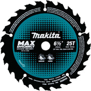Makita (B-62963) 6-1/2" 25T Carbide-Tipped Max Efficiency Ultra-Thin Kerf Circular Saw Blade, Framing