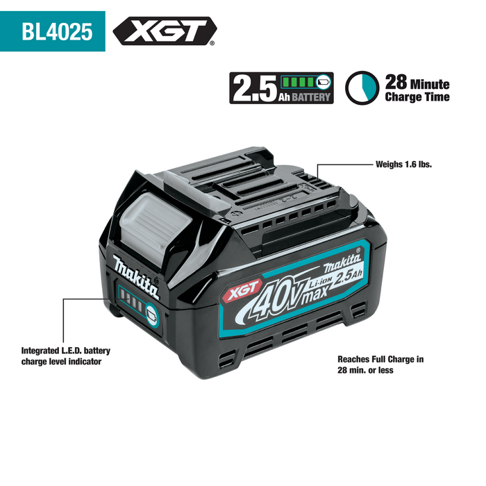Makita (GDT01D) 40V max XGT® Brushless  4-Speed Impact Driver Kit (2.5Ah)