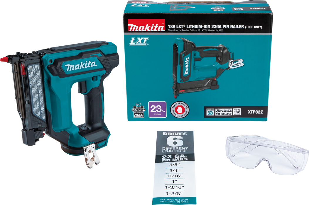 Makita (XTP02Z-R) 18V LXT 23GA Pin Nailer, (Tool Only)