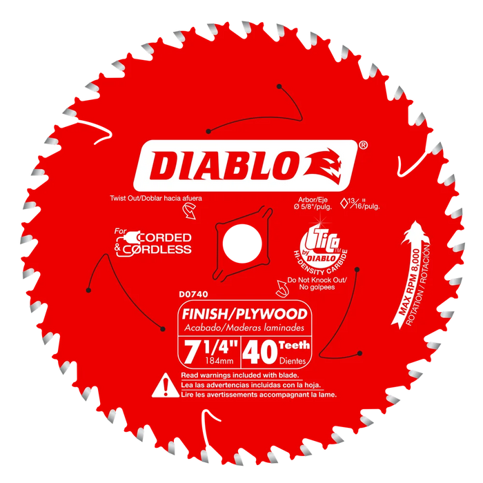 Diablo (D0740A) 7-1/4" x 40-Teeth Finish Saw Blade for Wood