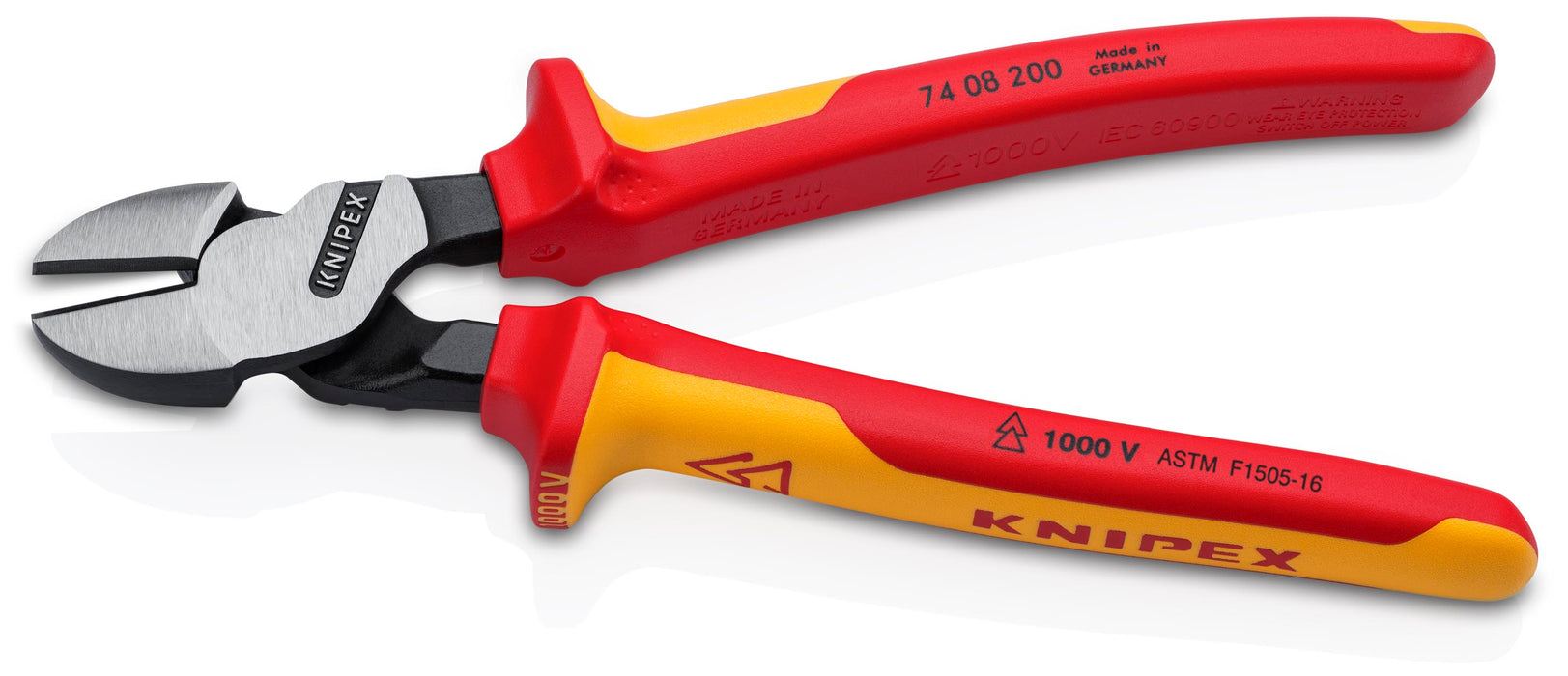 KNIPEX 8" High Leverage Diagonal Cutters-1000V Insulated
