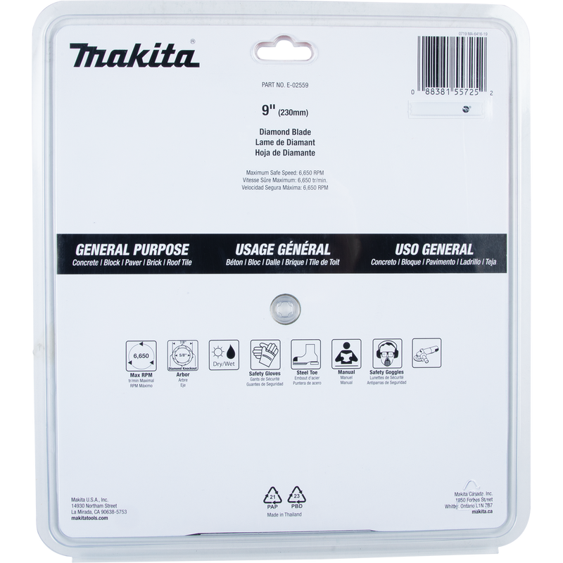Makita (E-02559) 9" Diamond Blade, Turbo, General Purpose