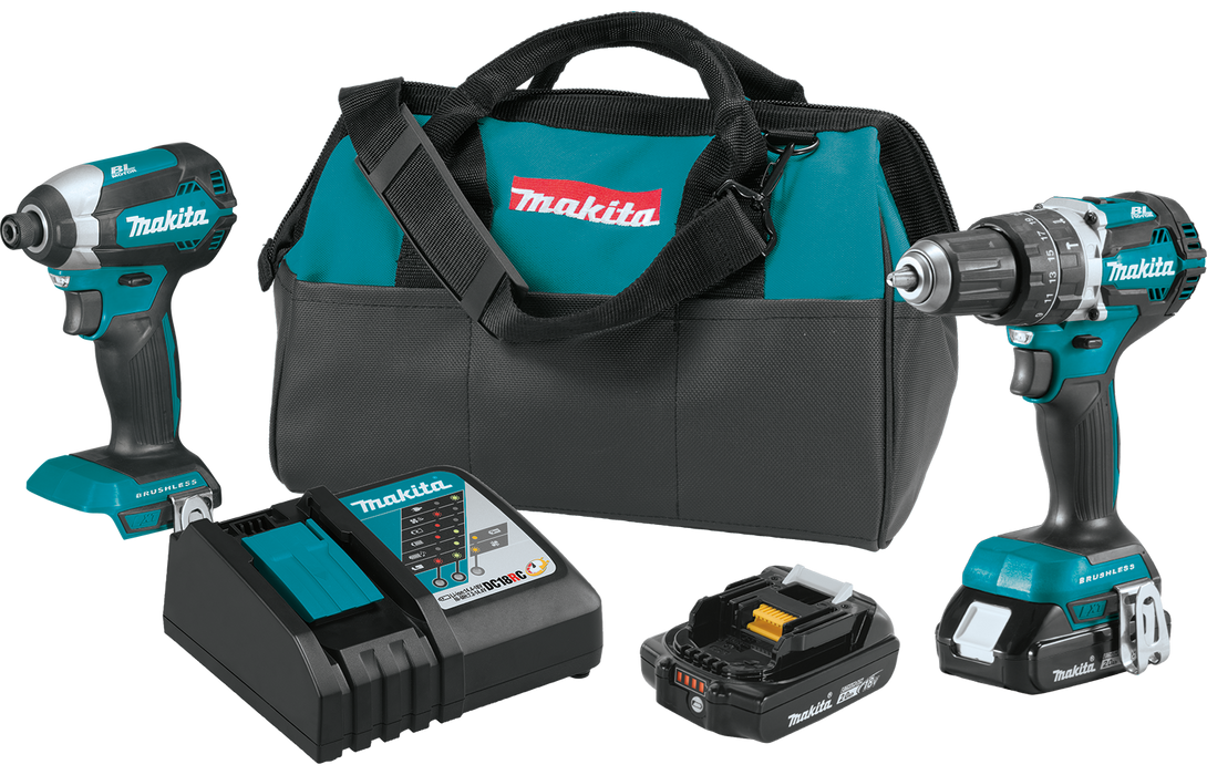Makita (XT269R-R) 18V LXT® Compact Brushless 2‑Pc. Combo Kit (2.0Ah)