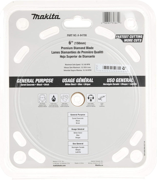 Makita (A-94708) 6" Segmented Rim General Purpose Diamond Saw Blade